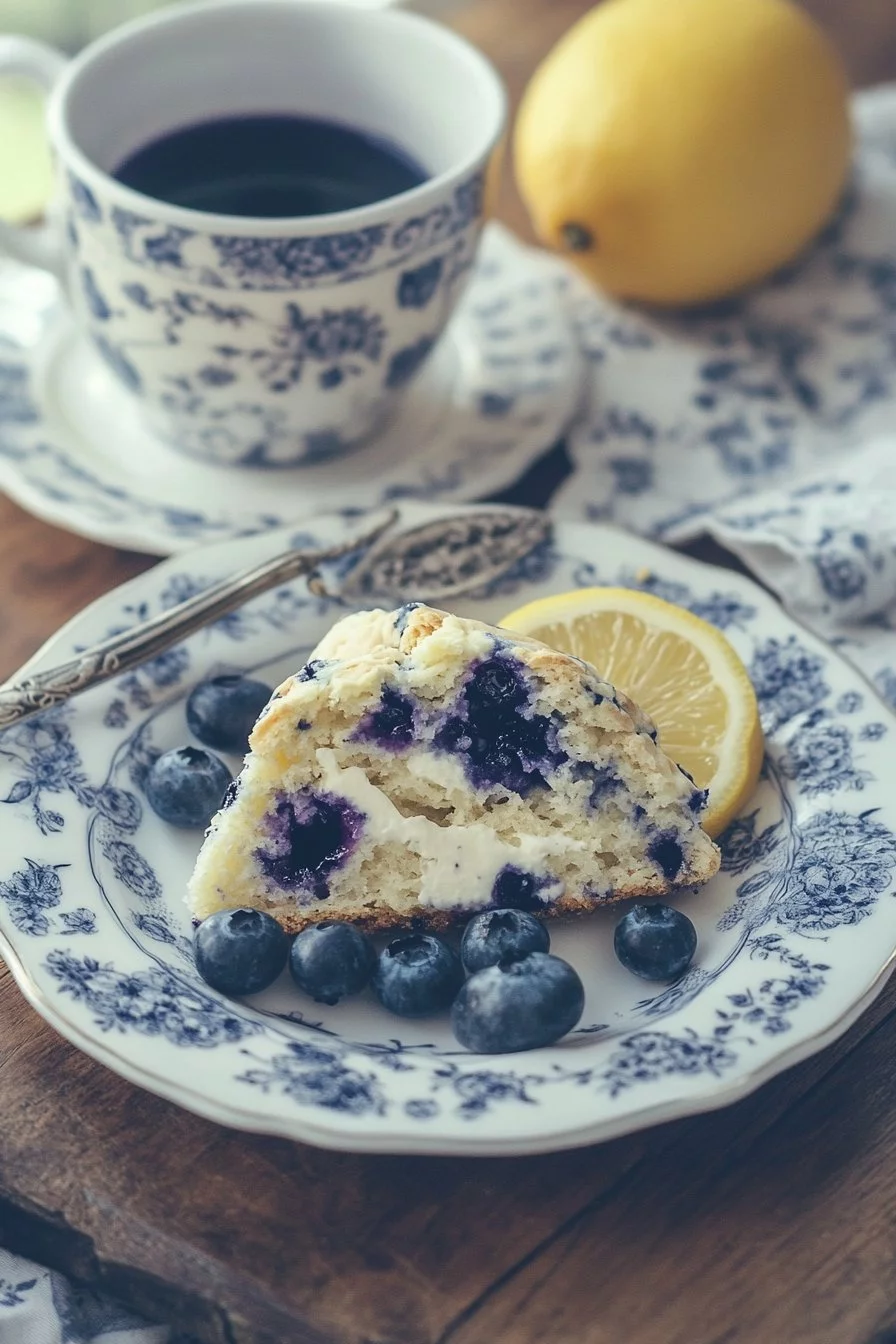 Blueberry Scones with Greek Yogurt and Lemon