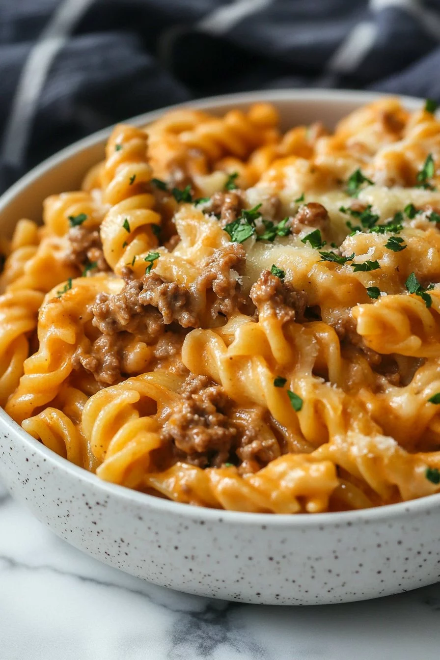 Stovetop Creamy Mince Beef Pasta
