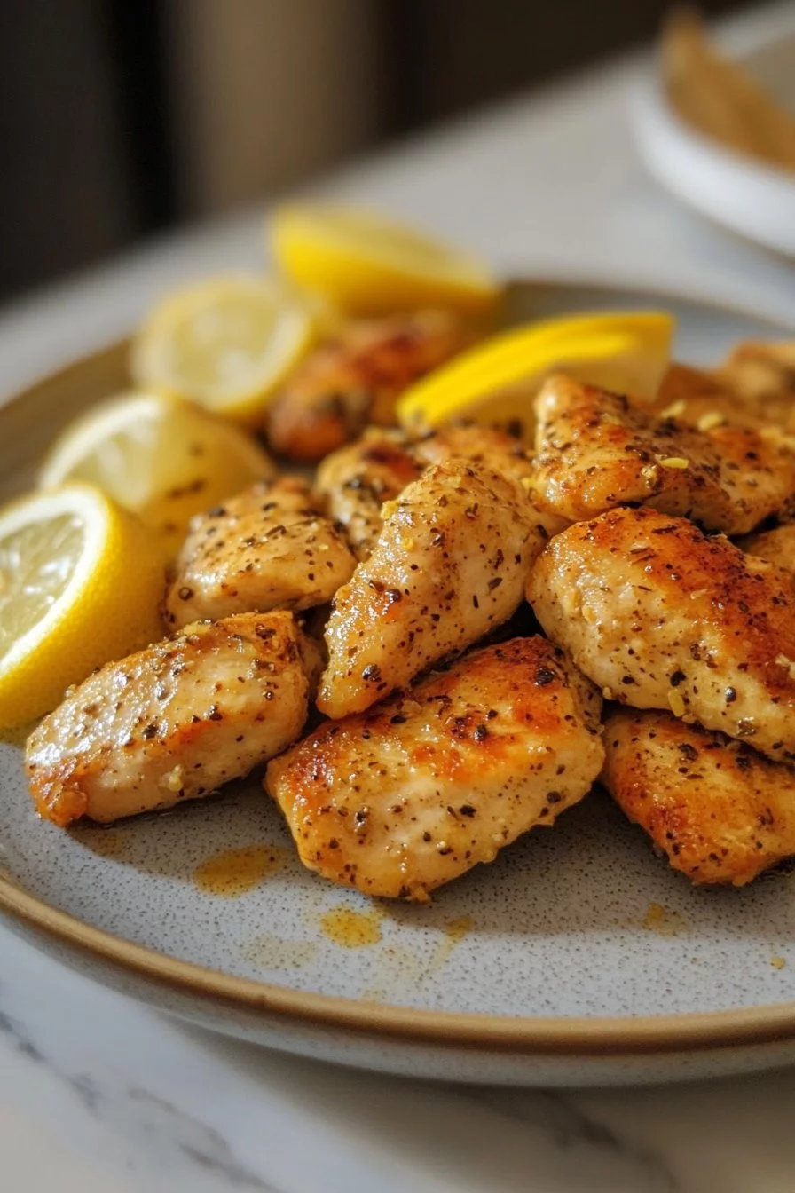 High Protein Sticky Lemon Pepper Chicken