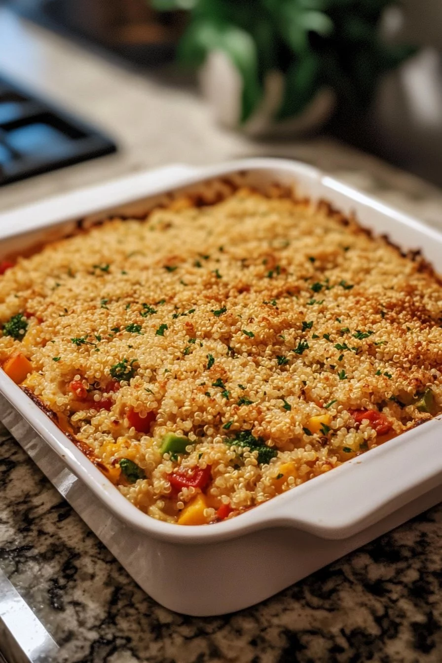 Quinoa Casserole with Vegetables and Cheese