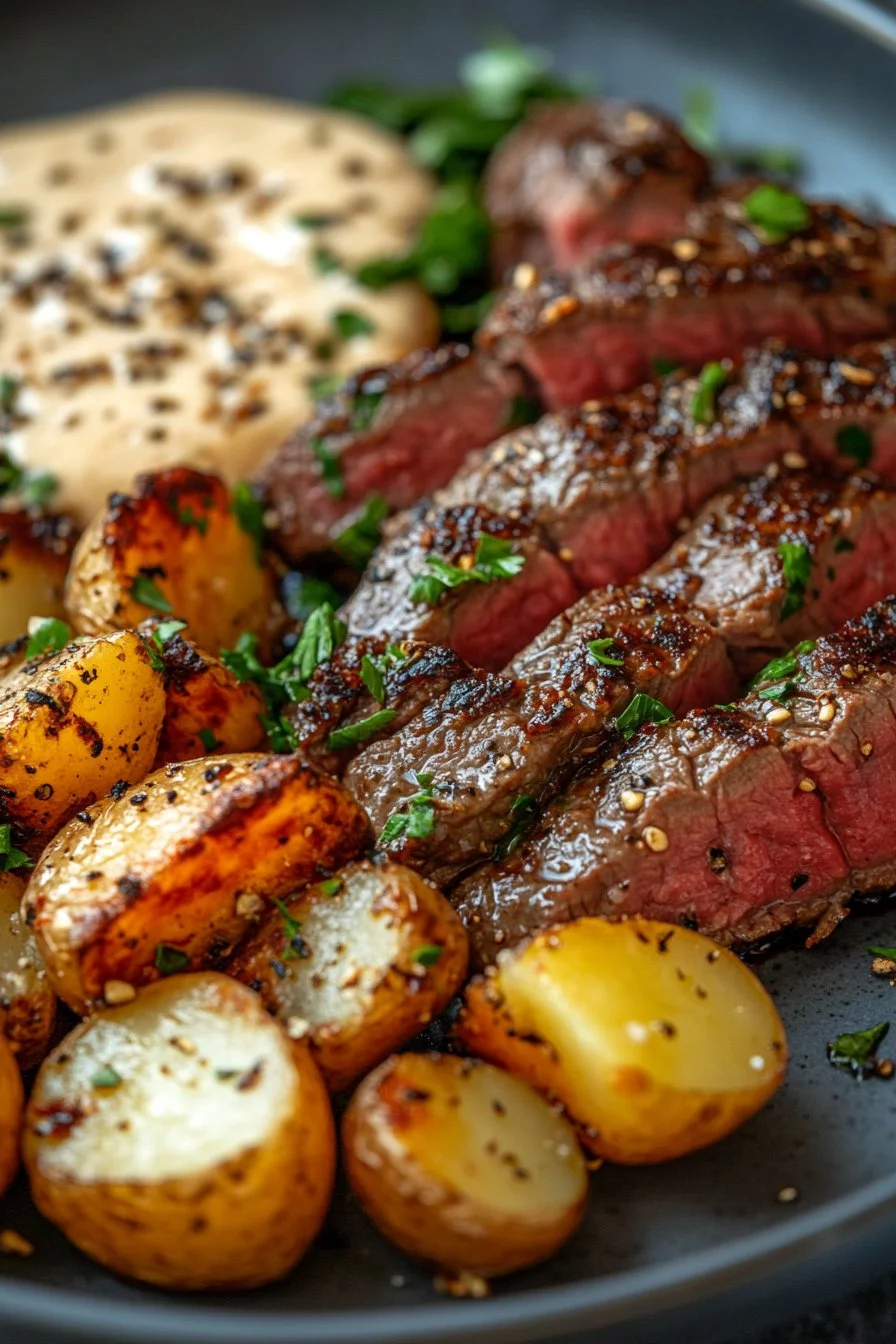 High Protein Creamy Chipotle Steak and Potatoes