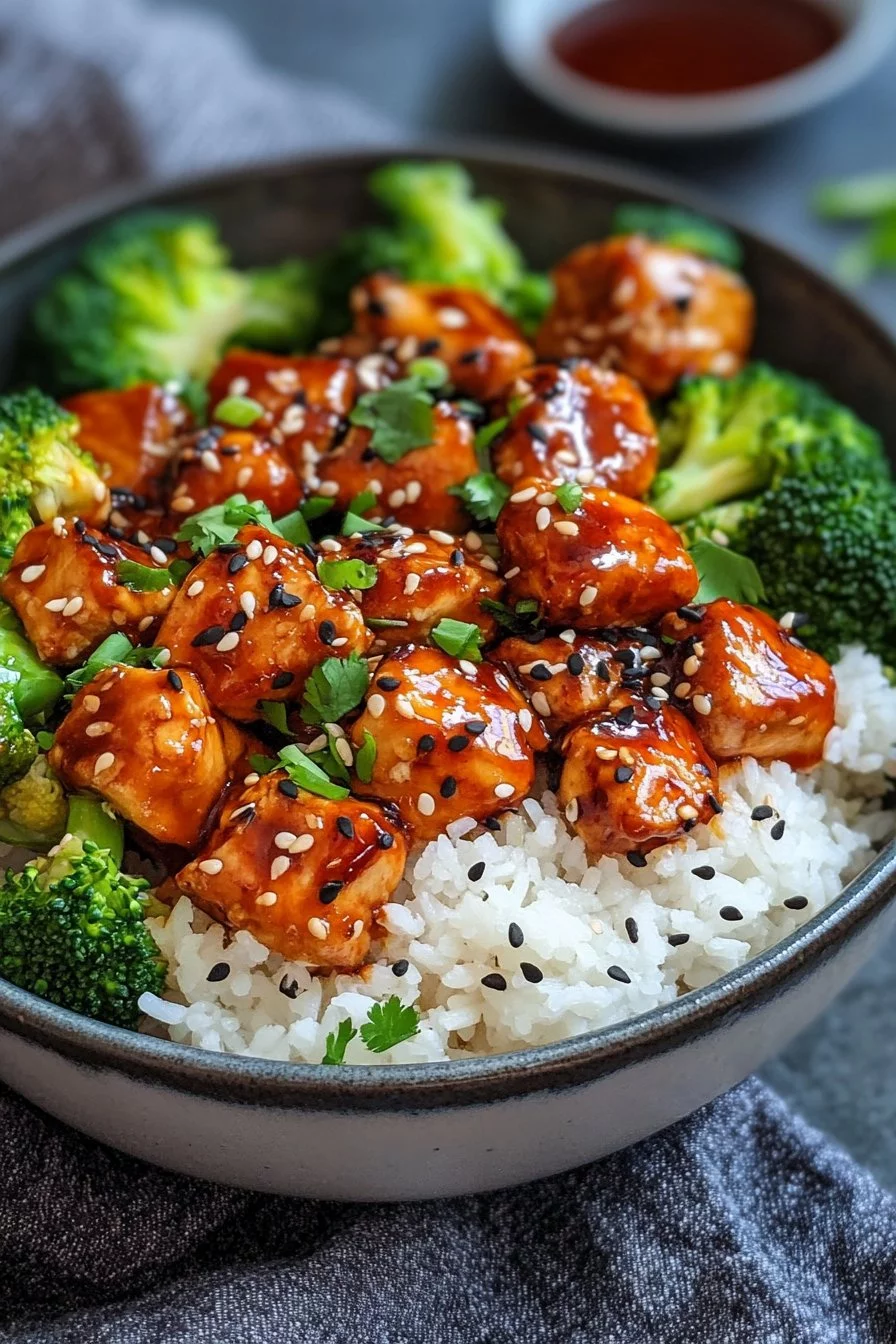 Honey Sriracha Chicken and Broccoli Bowls