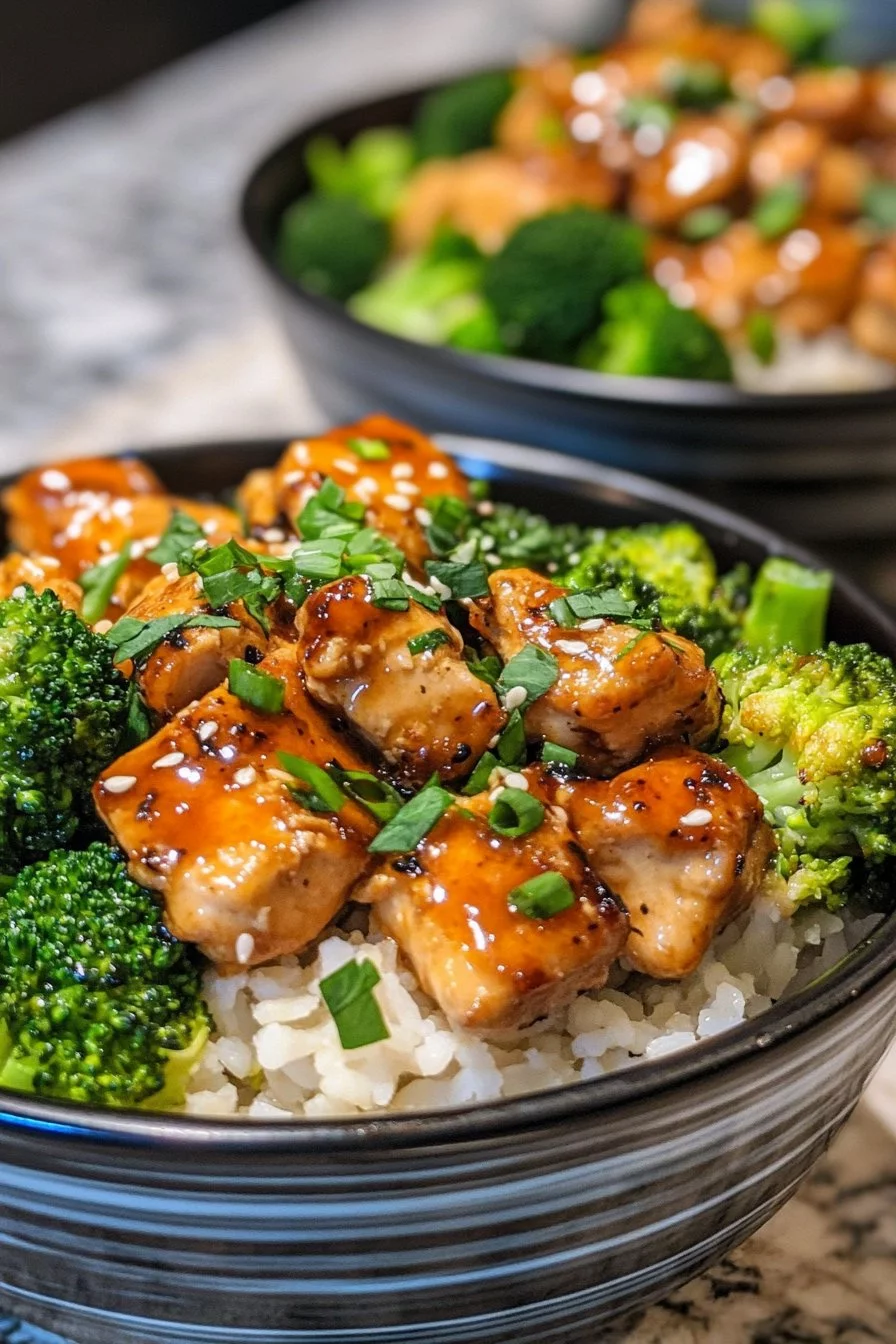 Honey Sriracha Chicken and Broccoli Bowls