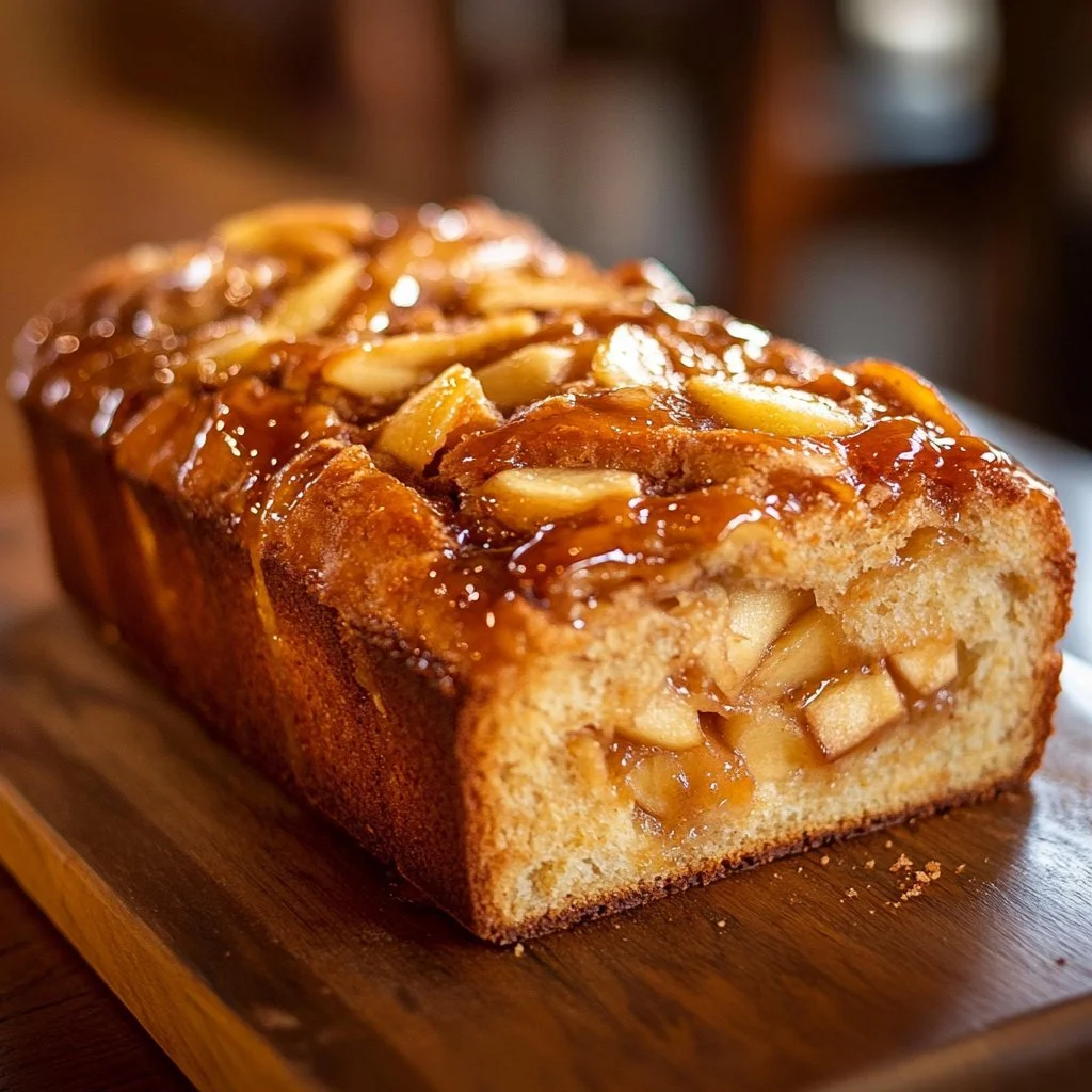 Deliciously baked Amish apple fritter bread with cinnamon and apples