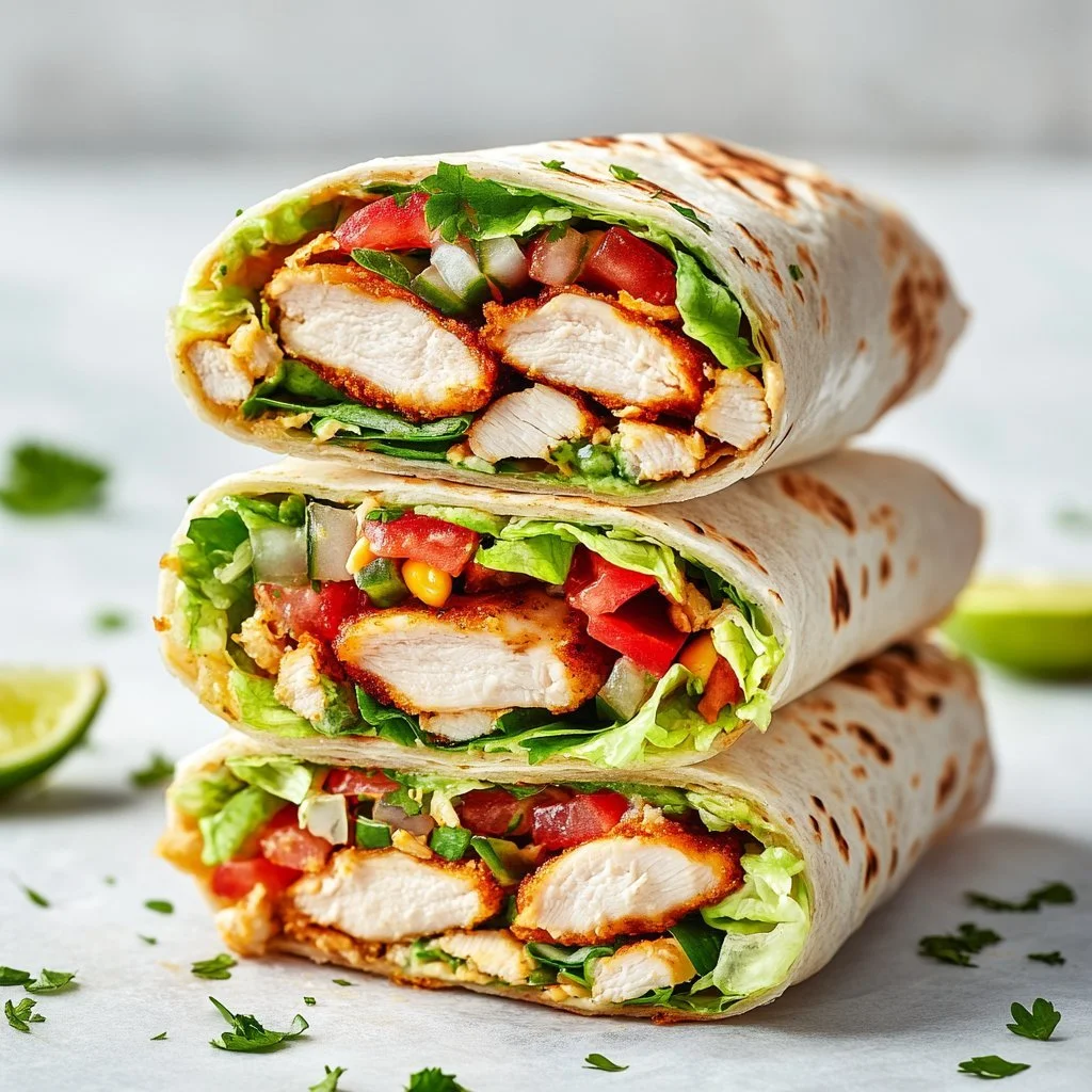 Crispy Chicken Wrap with fresh ingredients and delicious sauce