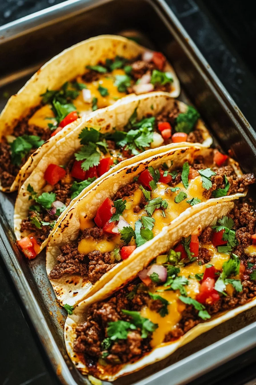 Beef and Cheese Oven-Baked Tacos