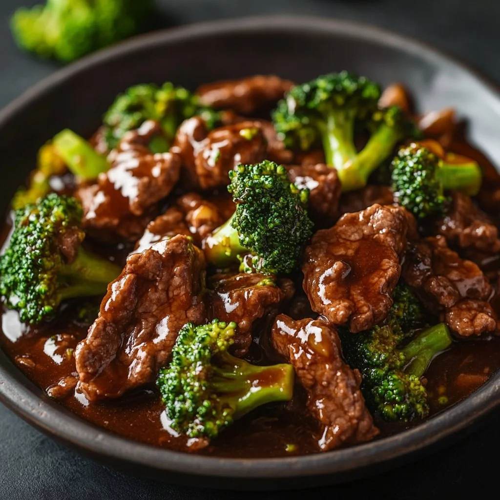 Plate of easy beef and broccoli with stir-fried vegetables