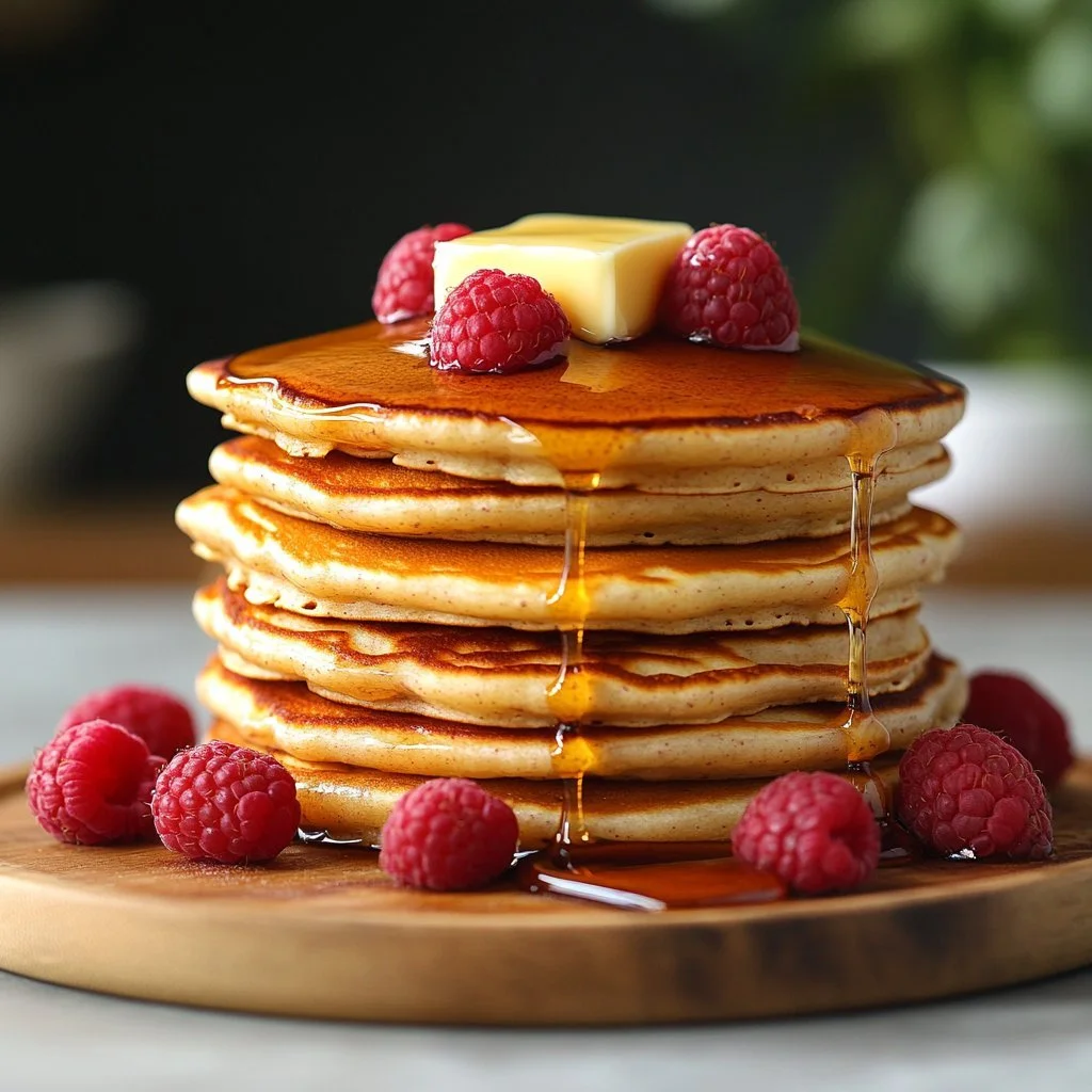 Delicious easy keto almond flour pancakes served on a plate