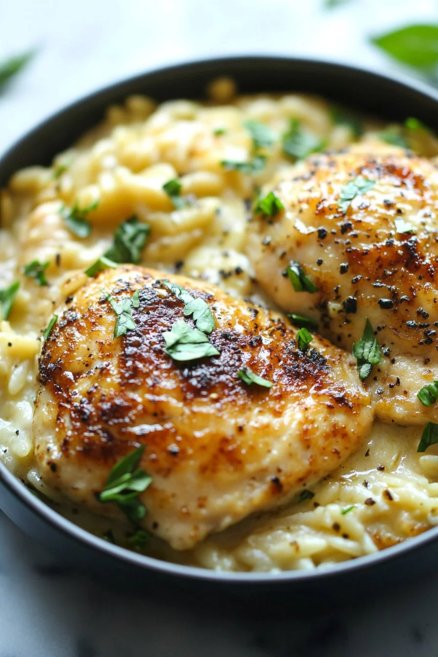 Creamy Parmesan Chicken and Orzo