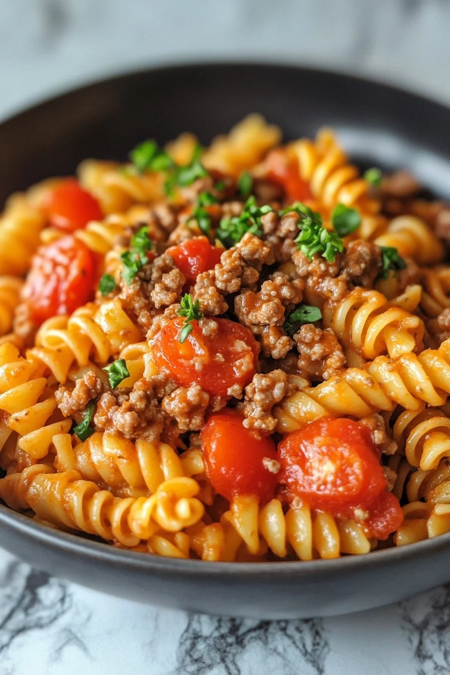 Creamy Rotel Pasta with Minced Beef