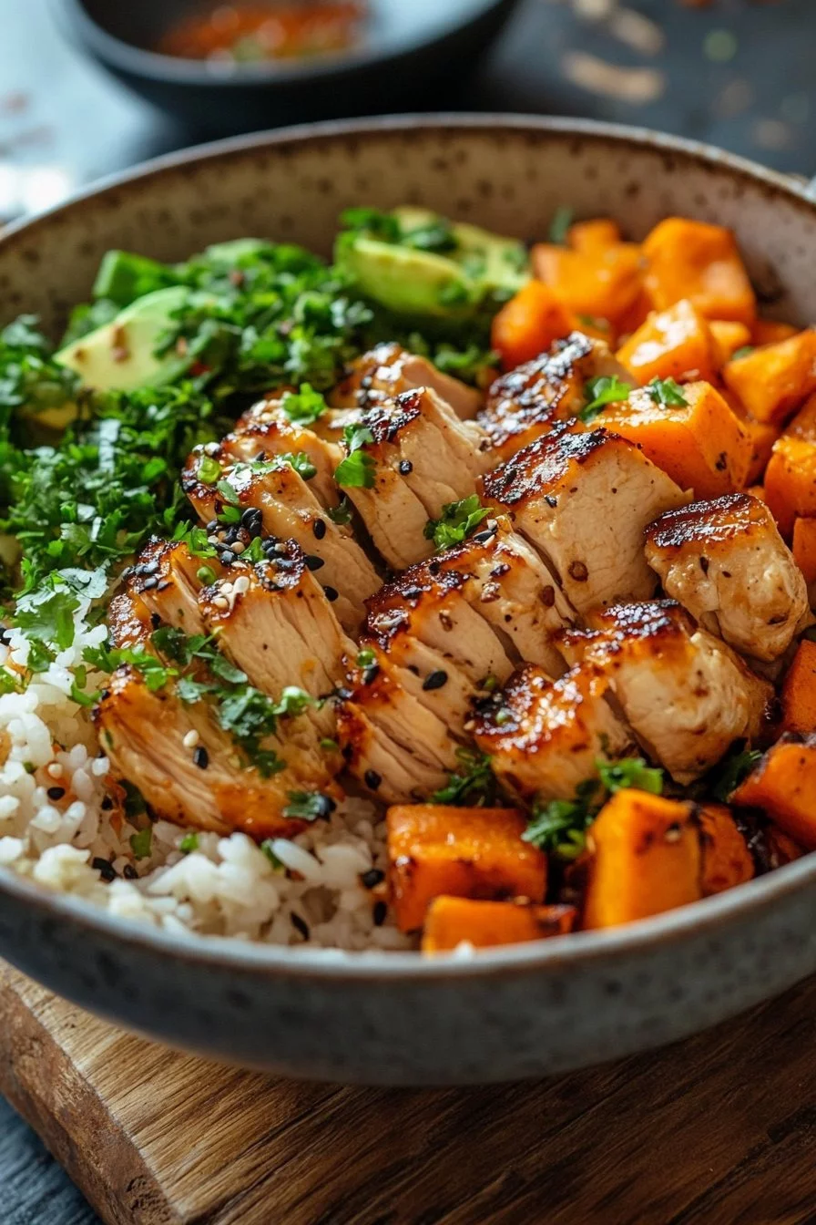 Chicken and Sweet Potato Rice Bowl