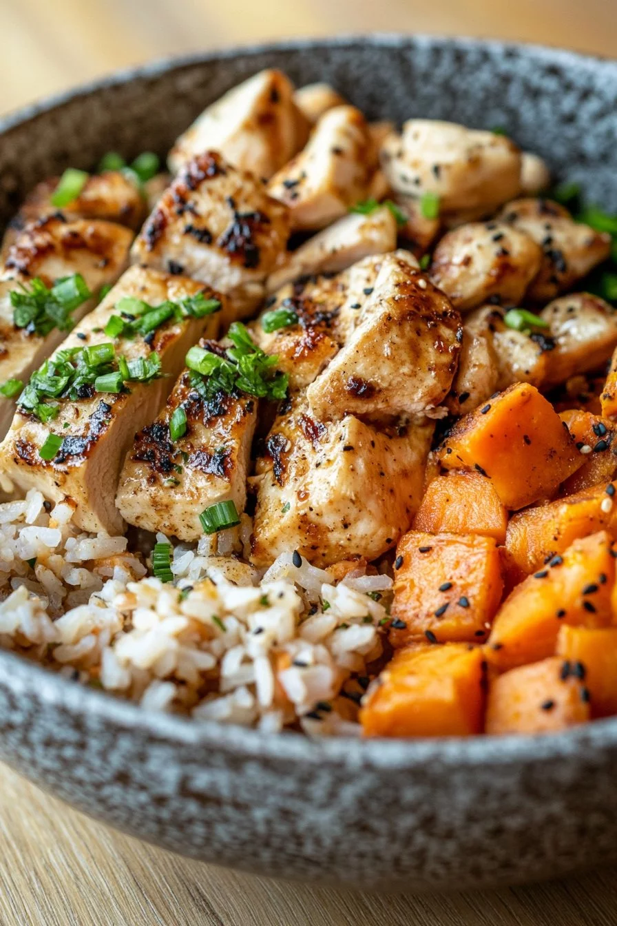 Chicken and Sweet Potato Rice Bowl