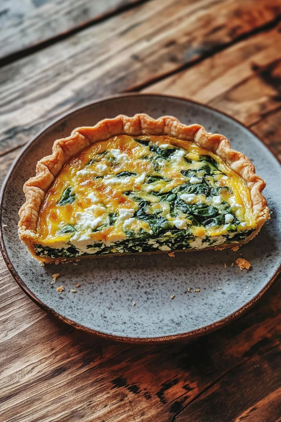 Spinach and Feta Savoury Quiche