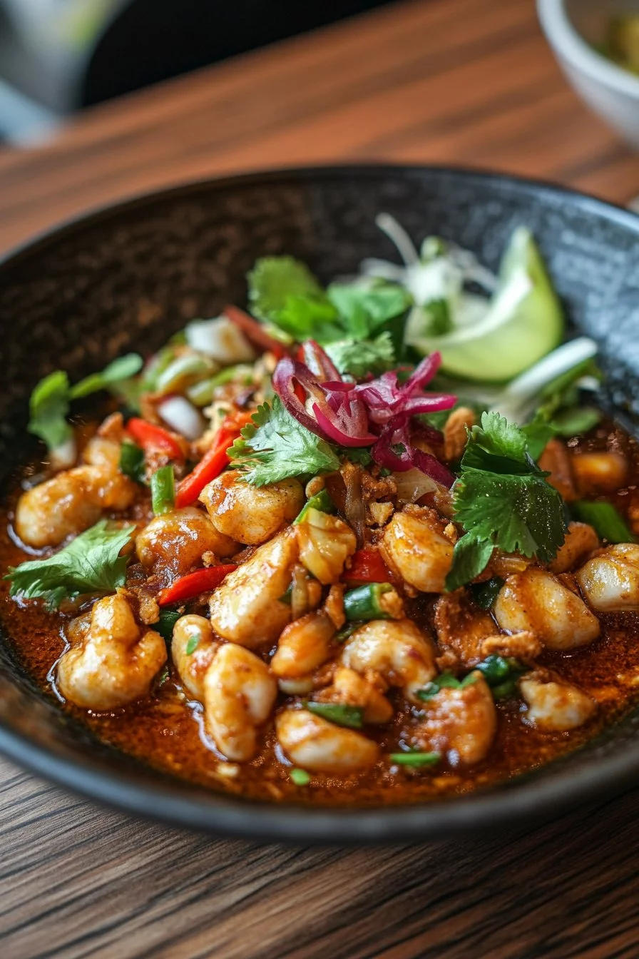 Rice Noodles with Chicken or Prawns