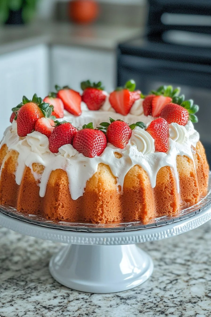 Easy Strawberry Angel Food Cake