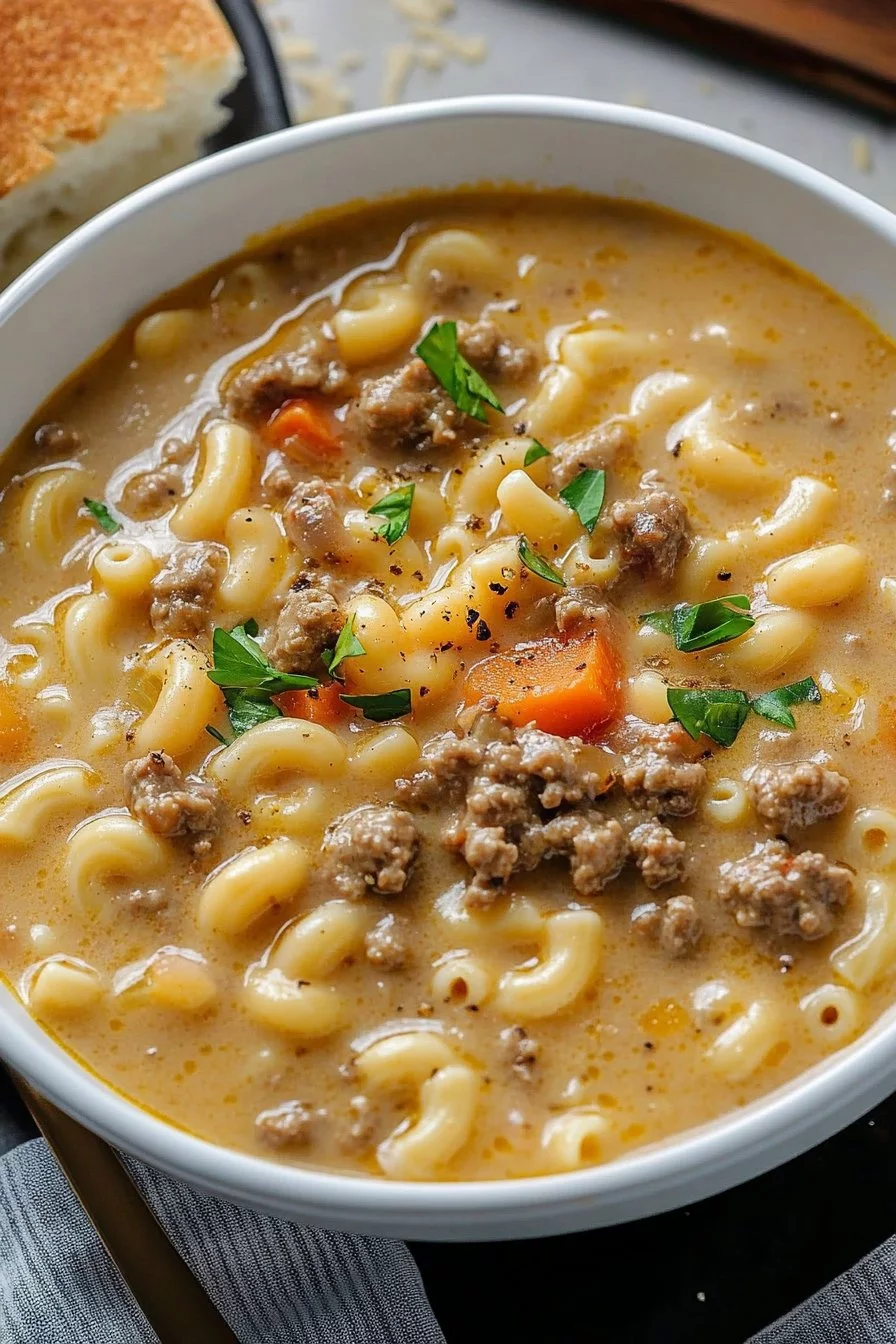 Cheeseburger Macaroni Soup