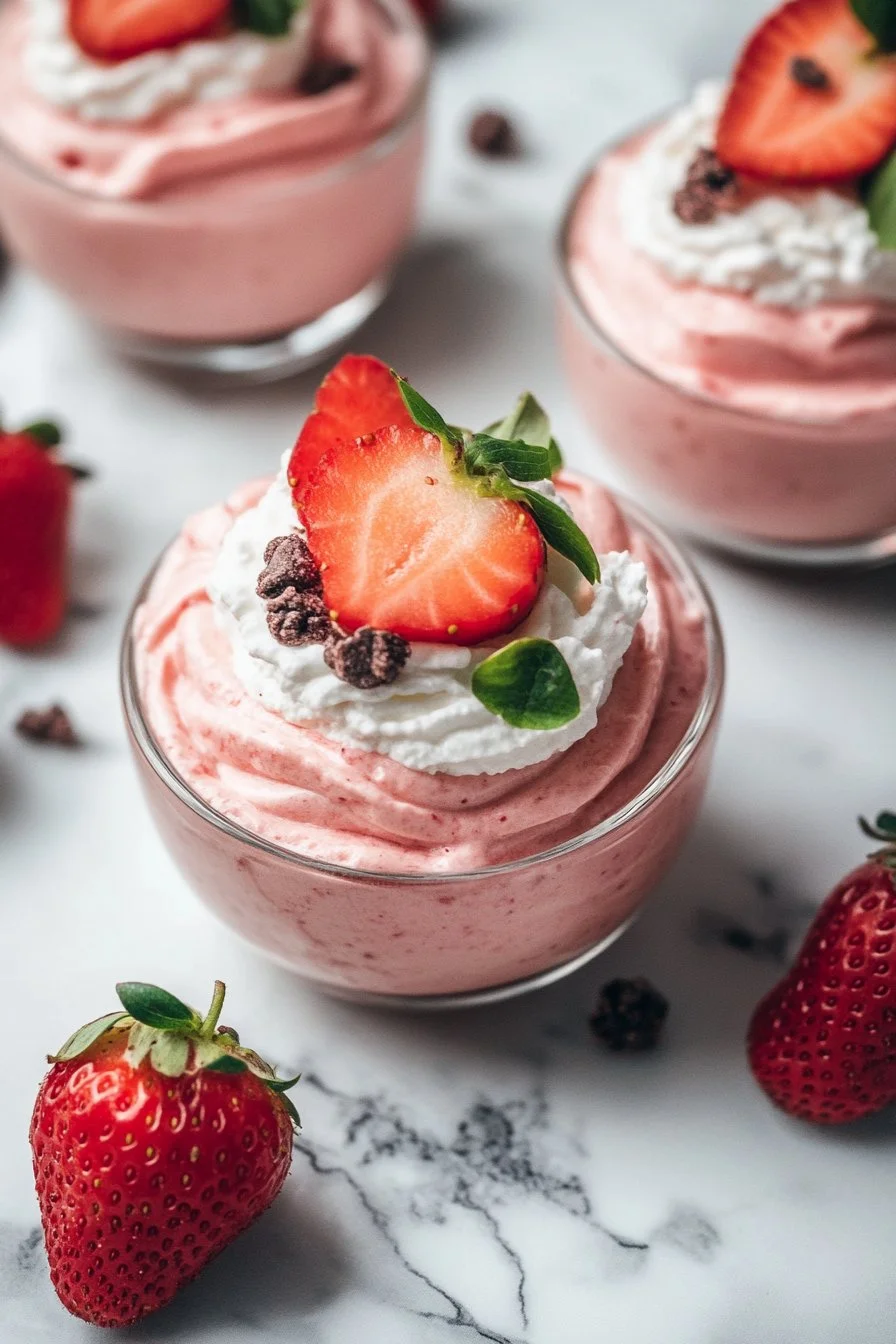 Light and Fluffy Strawberry Mousse
