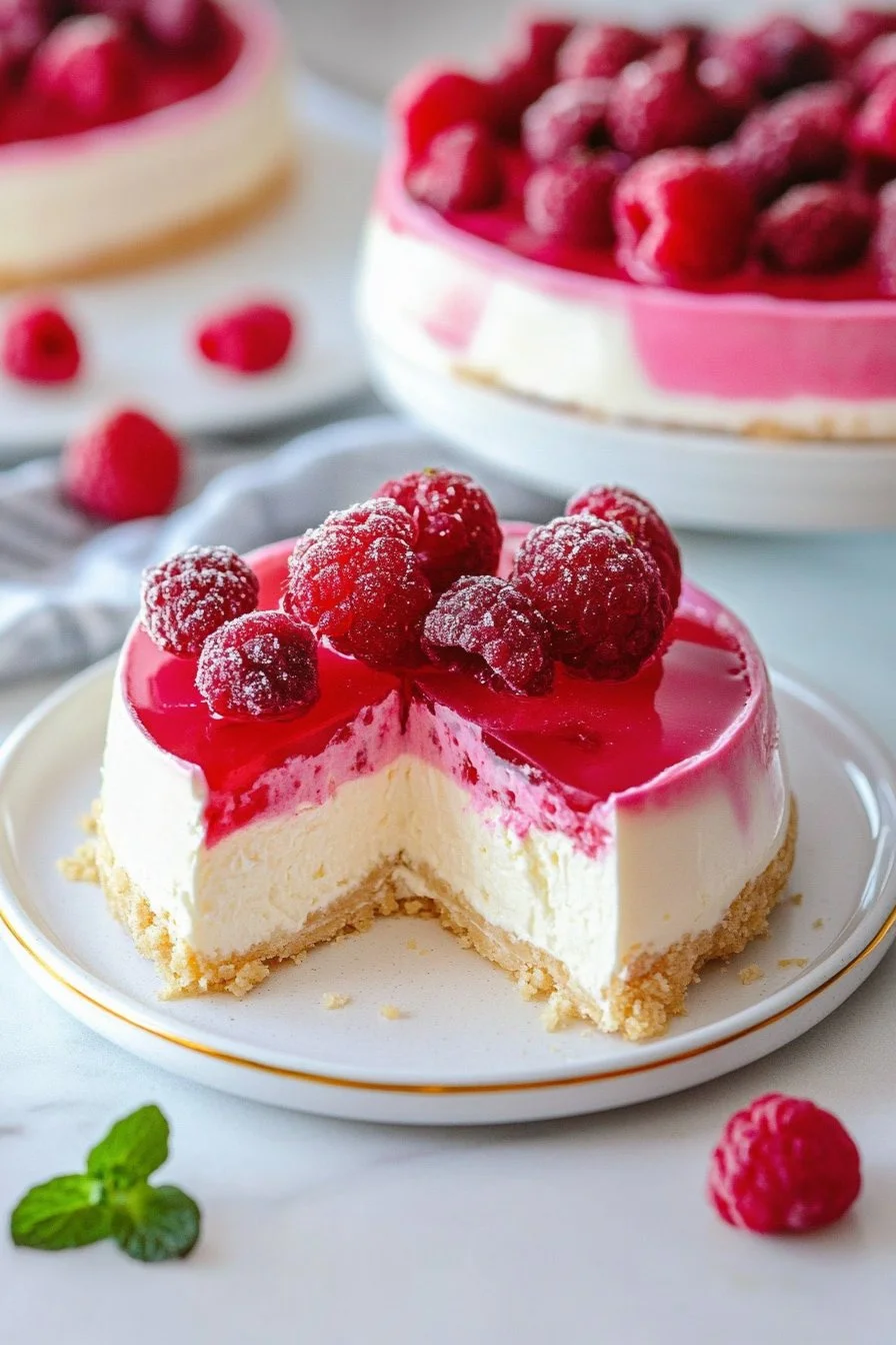 No-Bake Greek Yogurt Jelly Cheesecake