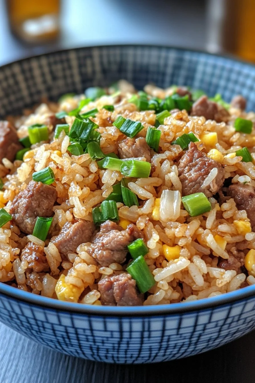 Onion Beef Fried Rice