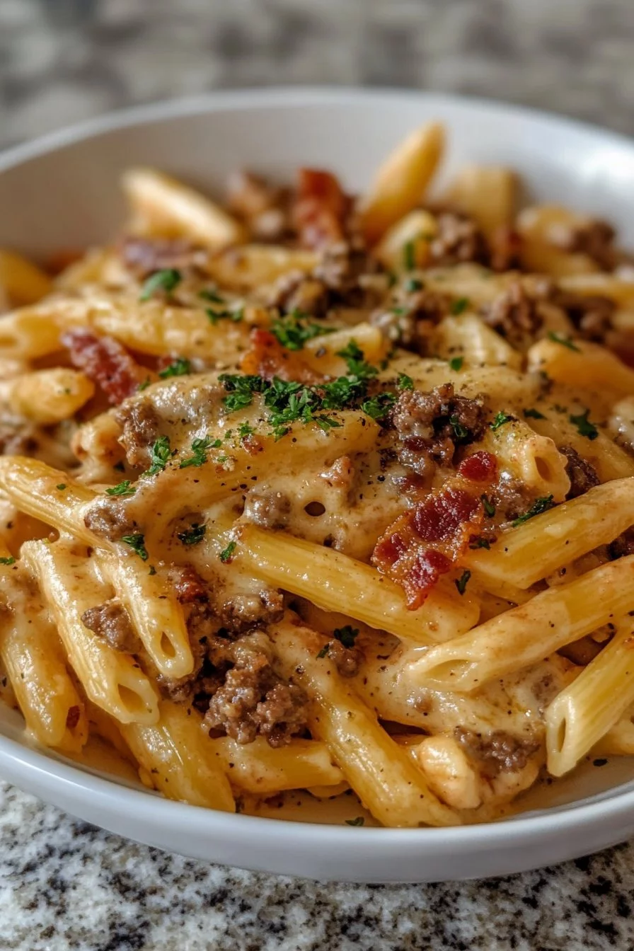 Loaded Bacon Cheeseburger Pasta