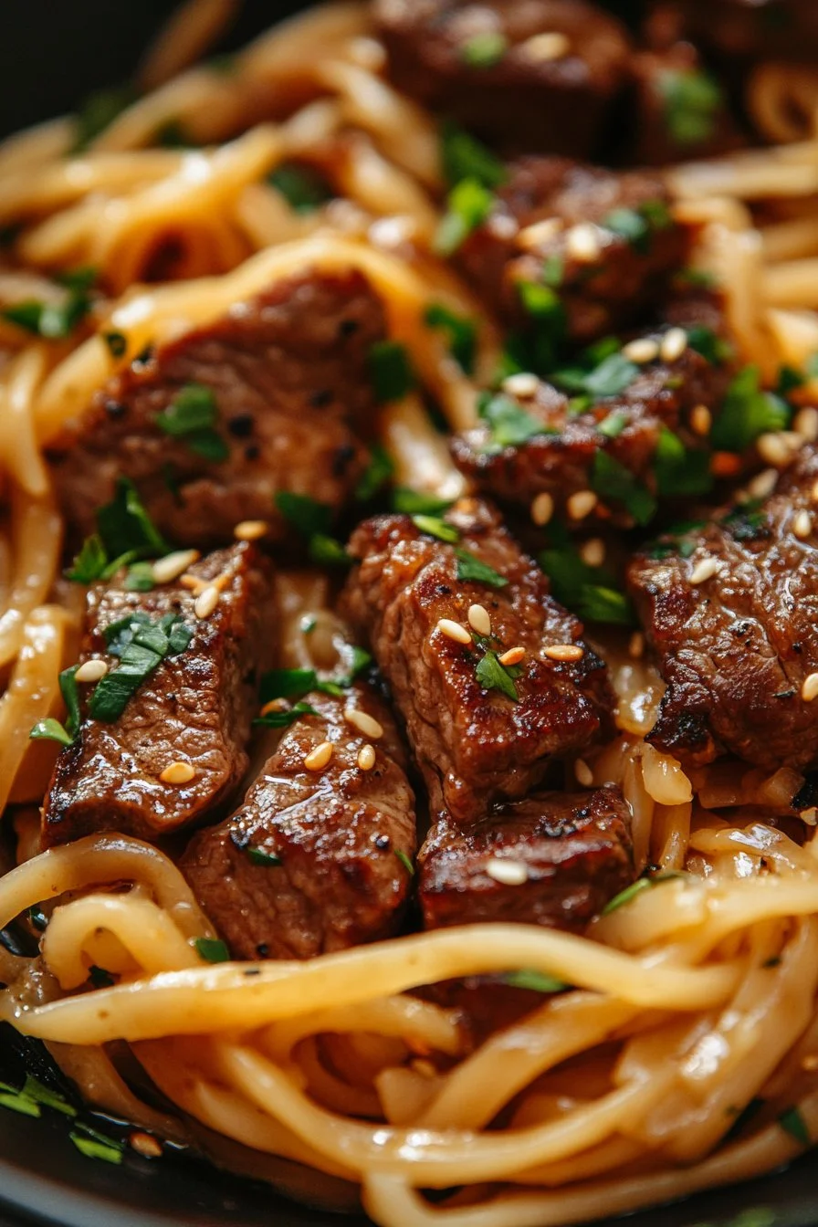 Garlic Butter Steak Lightning Noodles