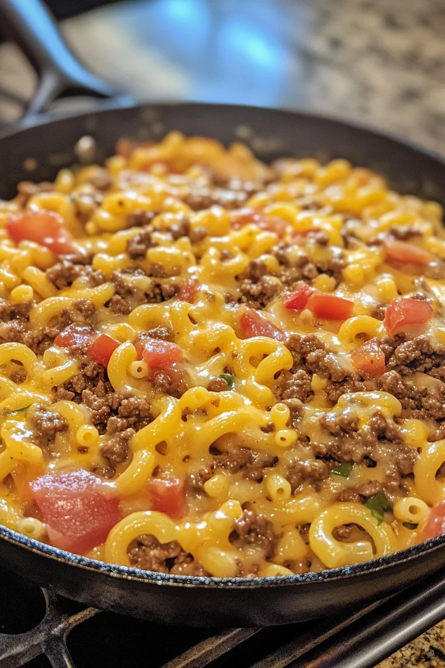 Cheeseburger Macaroni Skillet
