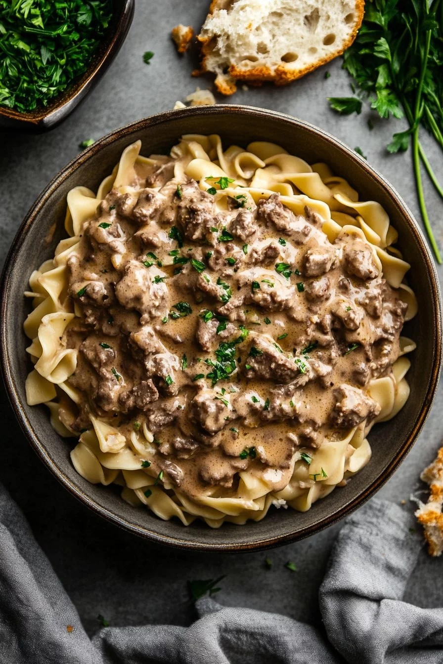 Ground Beef Stroganoff