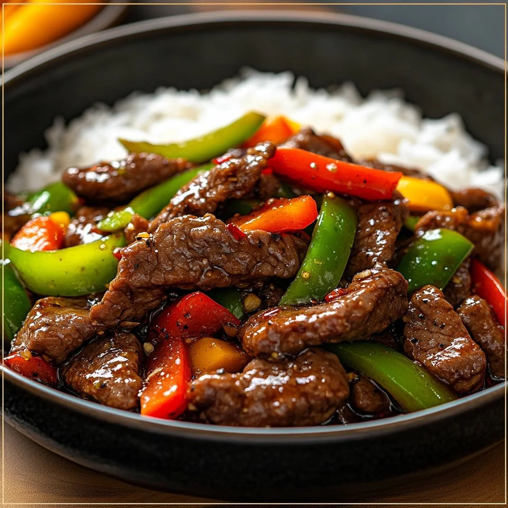 Delicious Black Pepper Beef Stir Fry with vibrant vegetables