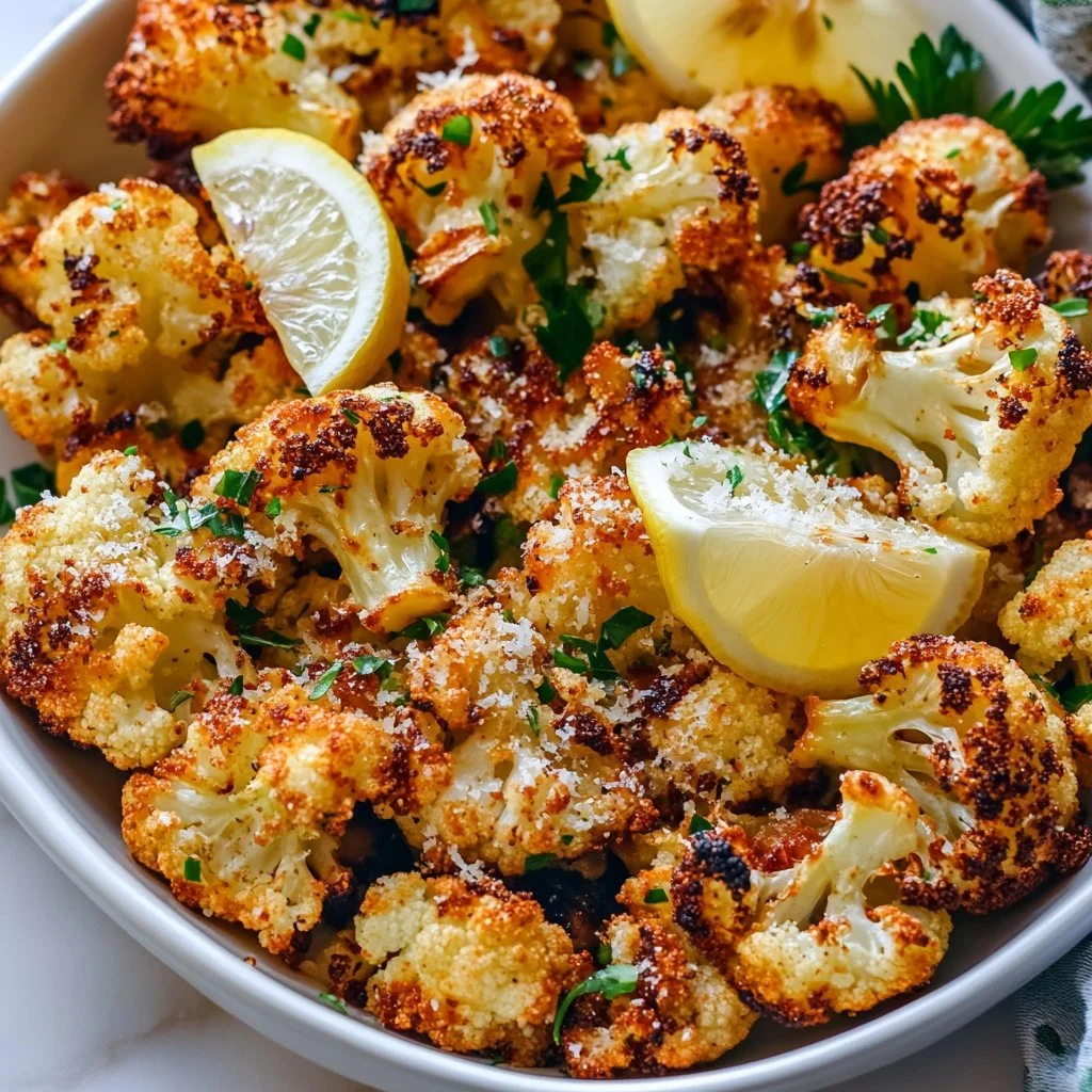 Crispy Parmesan roasted cauliflower served as a delicious side dish