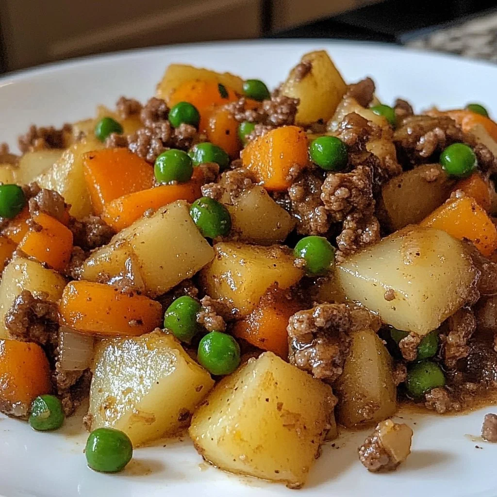 Delicious easy hobo casserole served in a bowl with fresh herbs
