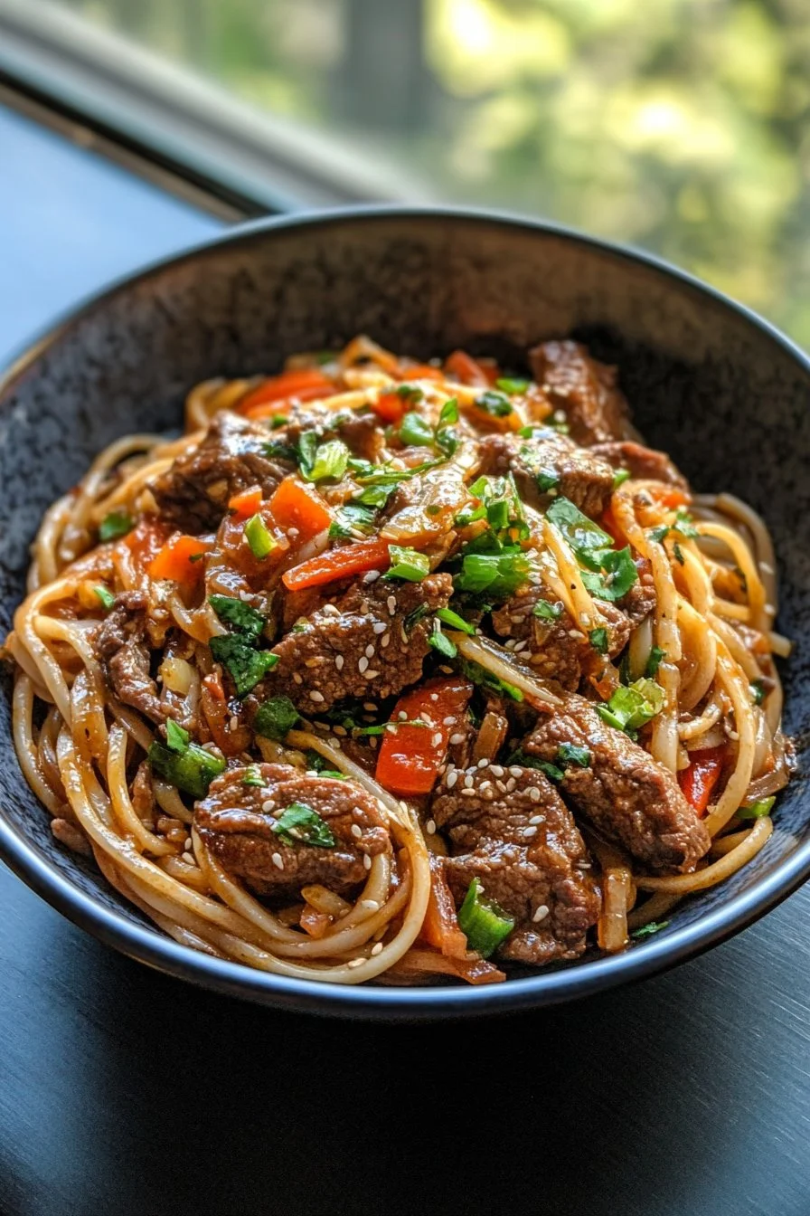 Beef Stir-Fry with Linguine