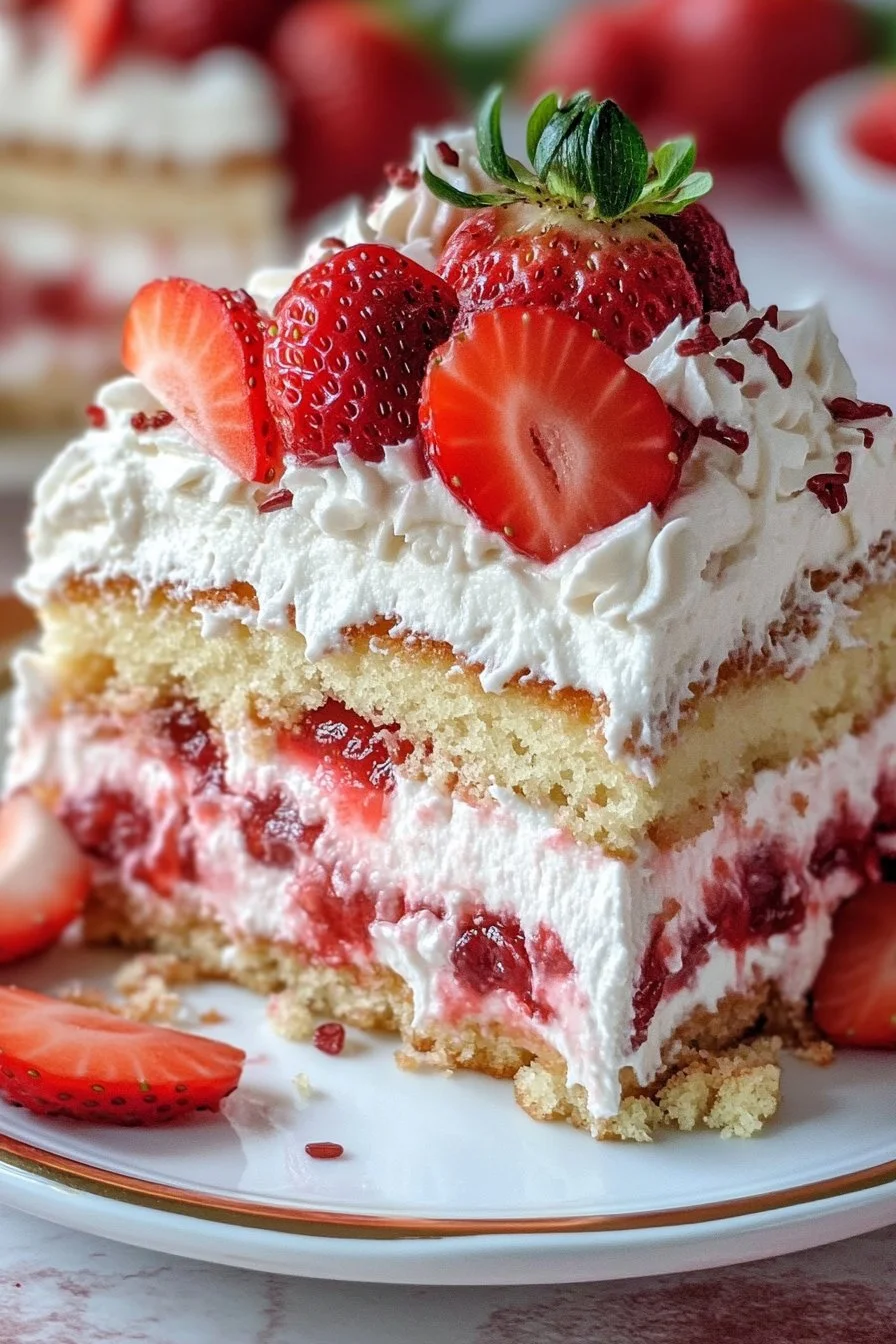 Best Strawberry Poke Cake
