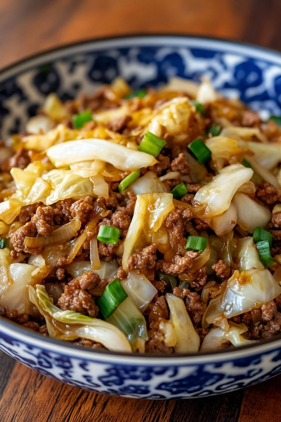 Ground Beef and Cabbage Stir-Fry