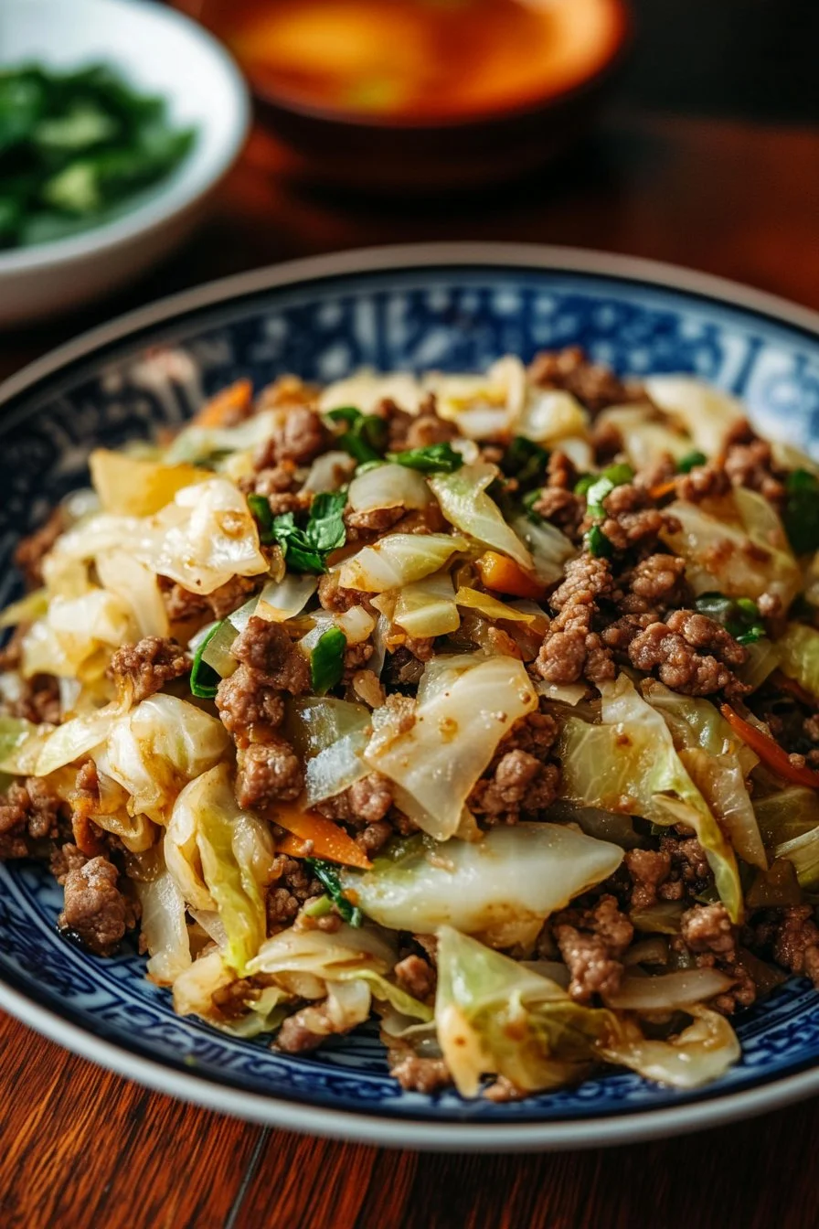 Chinese Minced Beef and Cabbage Stir-Fry