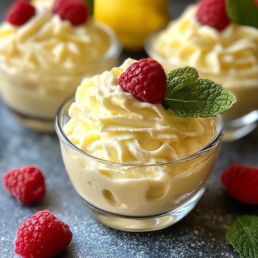 Delicious Lemon Mascarpone Mousse served in elegant dessert cups