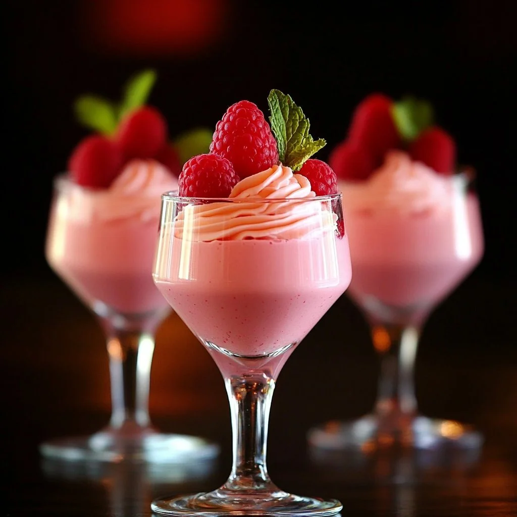 Delicious homemade strawberry mousse served in a glass