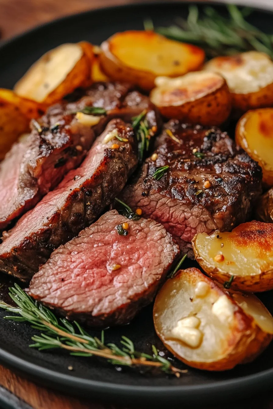 Beef Sirloin Tip Steak with Garlic Butter Potatoes