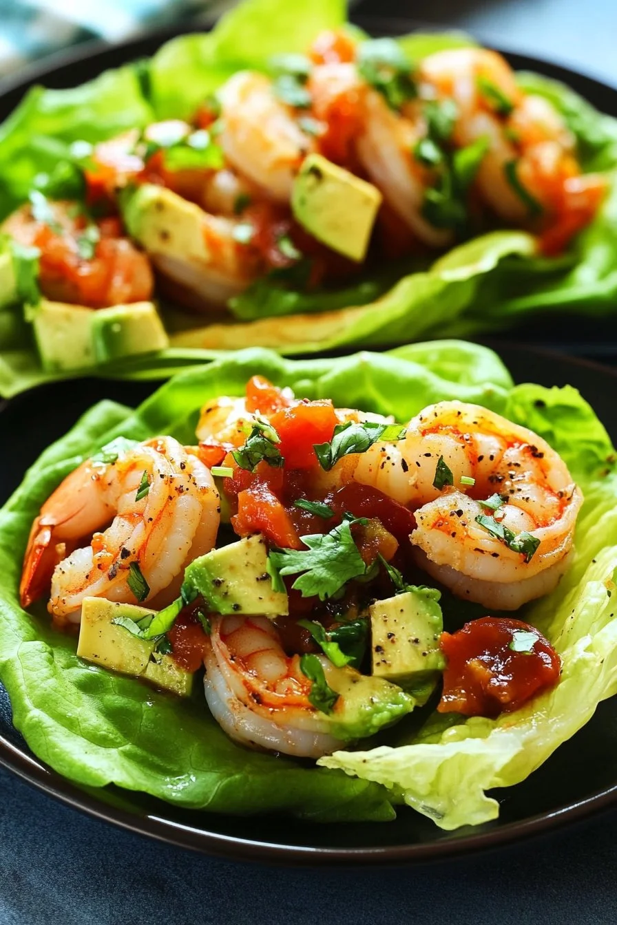 Avocado and Prawn Lettuce Wraps