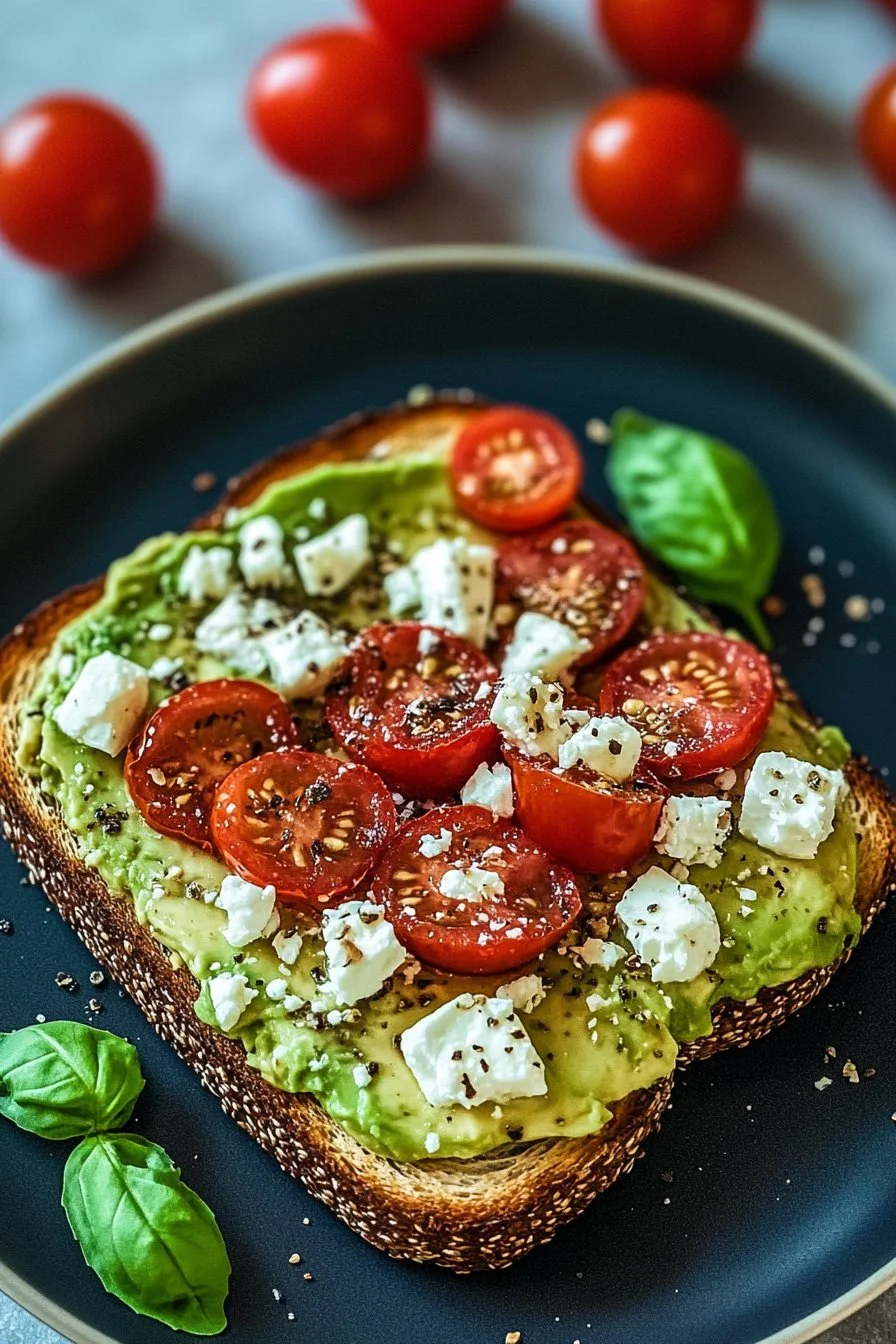 Avocado Toast with Feta and Cherry Tomatoes