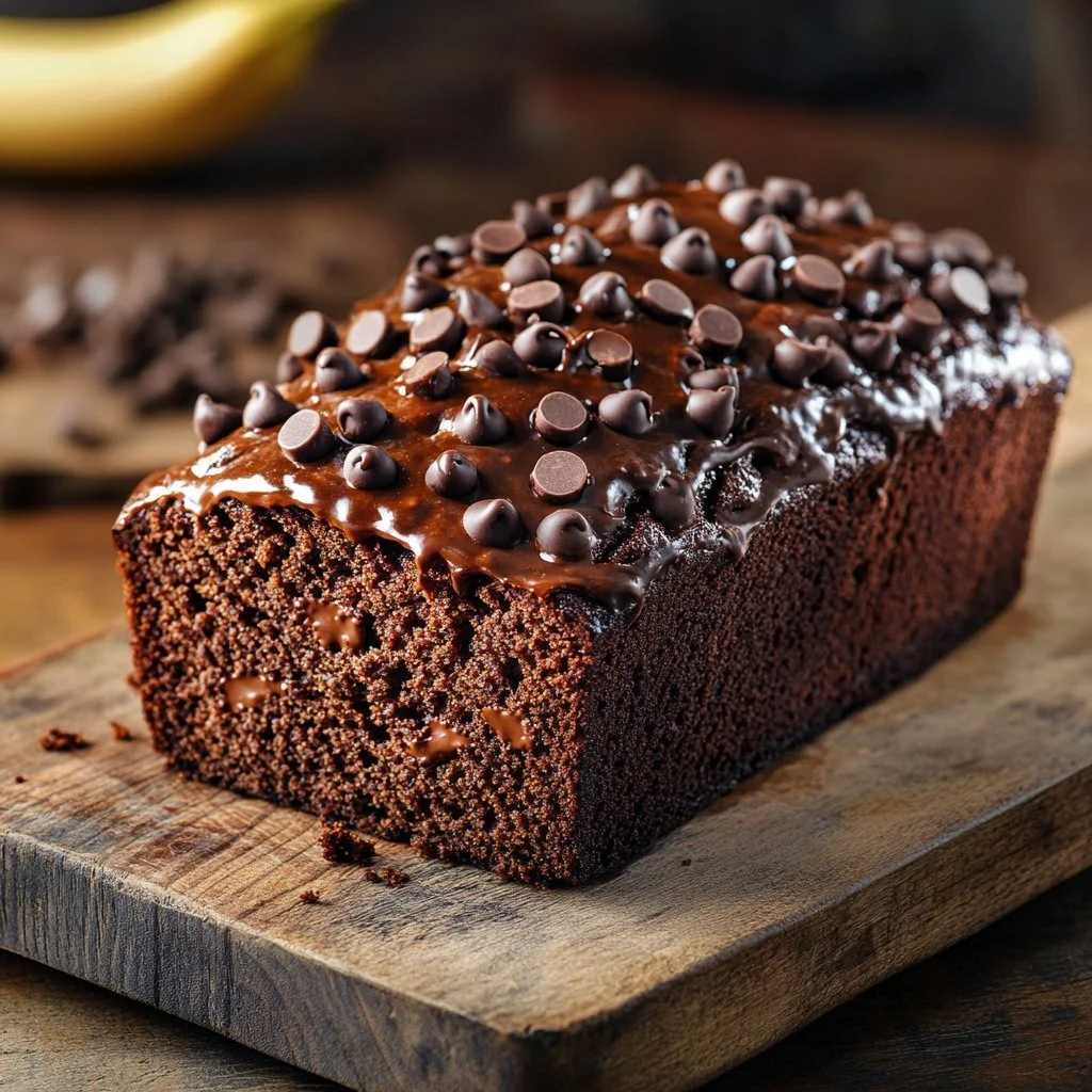 Freshly baked banana bread with golden crust and moist texture