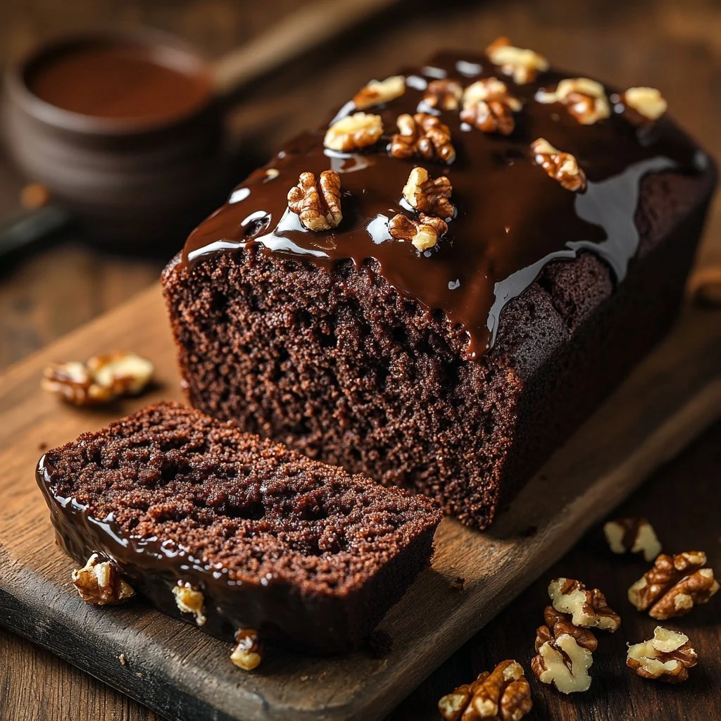 Delicious slice of best chocolate banana bread on a plate