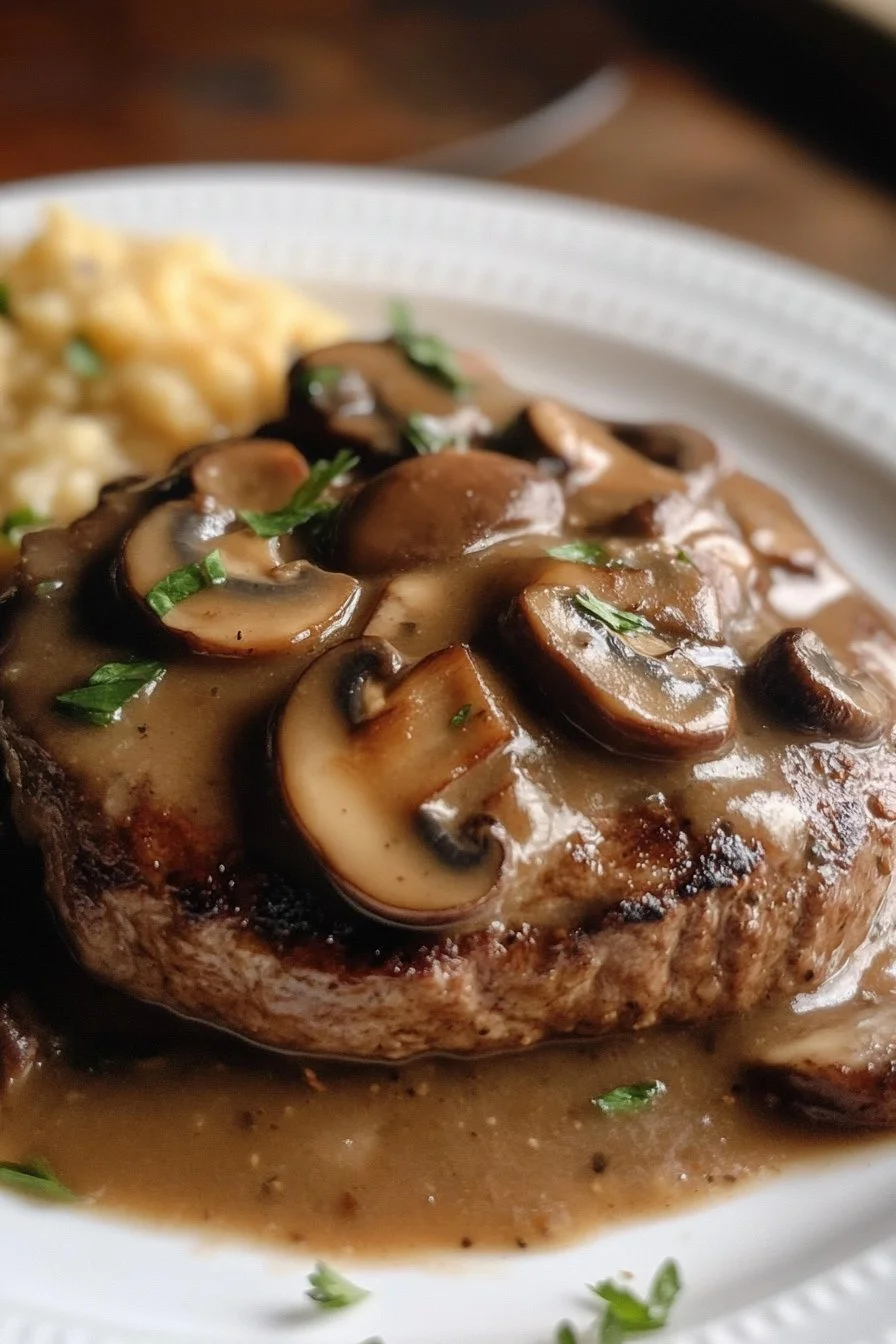 Bobby Flay Salisbury Steak with Mushroom Gravy