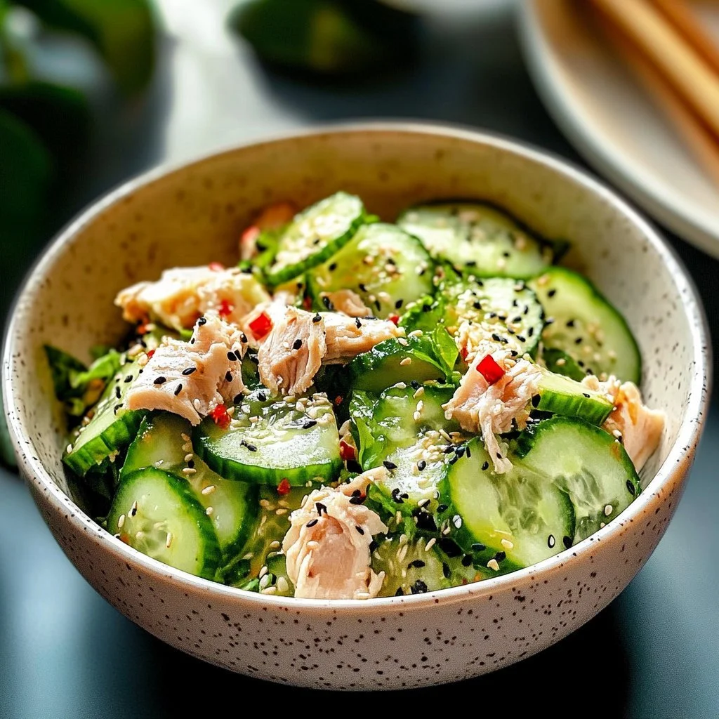 California Roll Cucumber Salad featuring fresh ingredients and sushi-inspired flavours