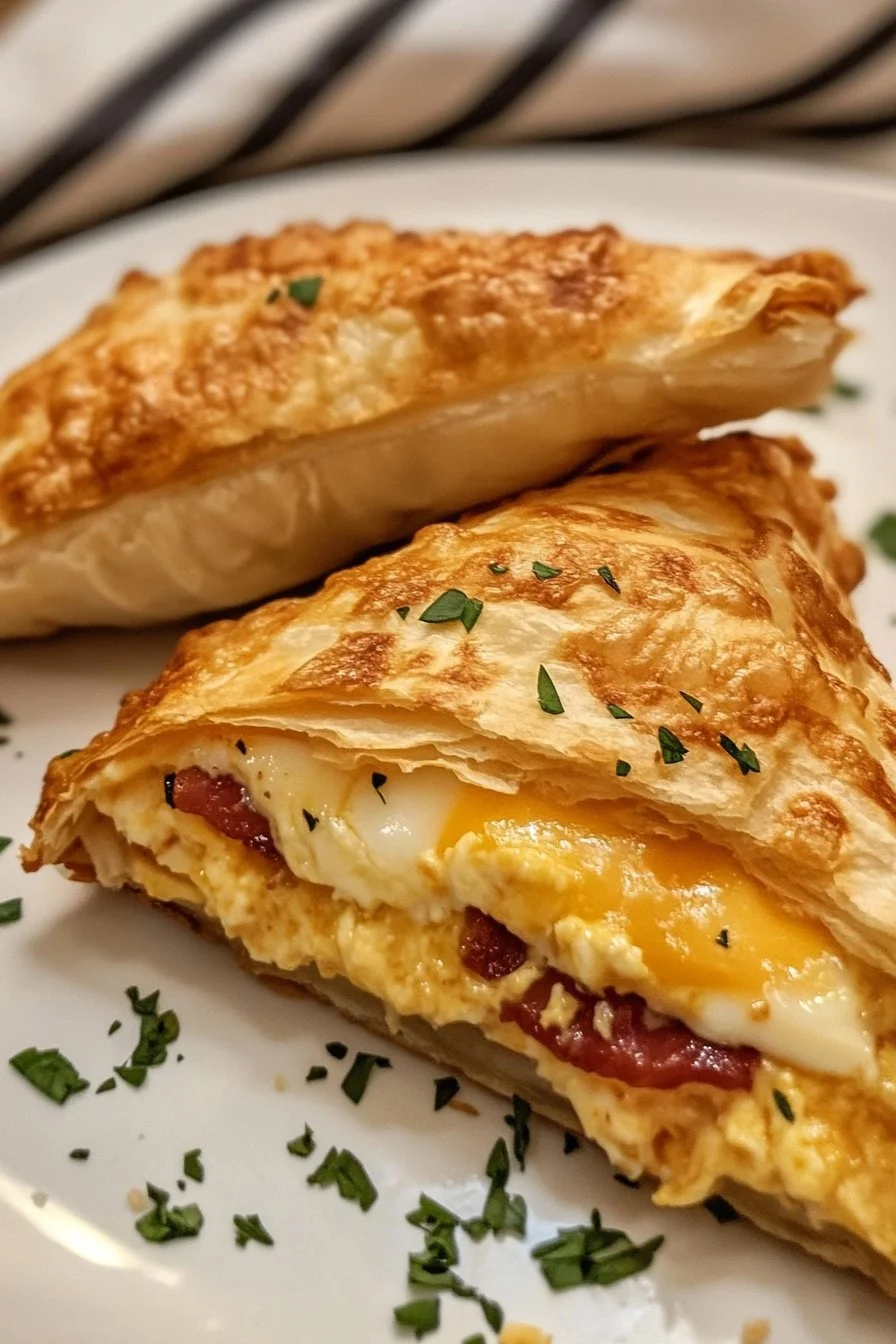 Cheesy Egg and Bacon Breakfast Pastries