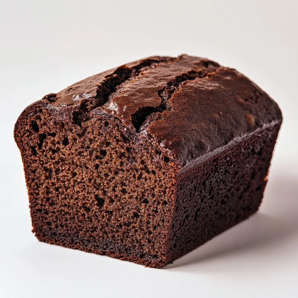 Delicious slice of homemade chocolate banana bread on a wooden table