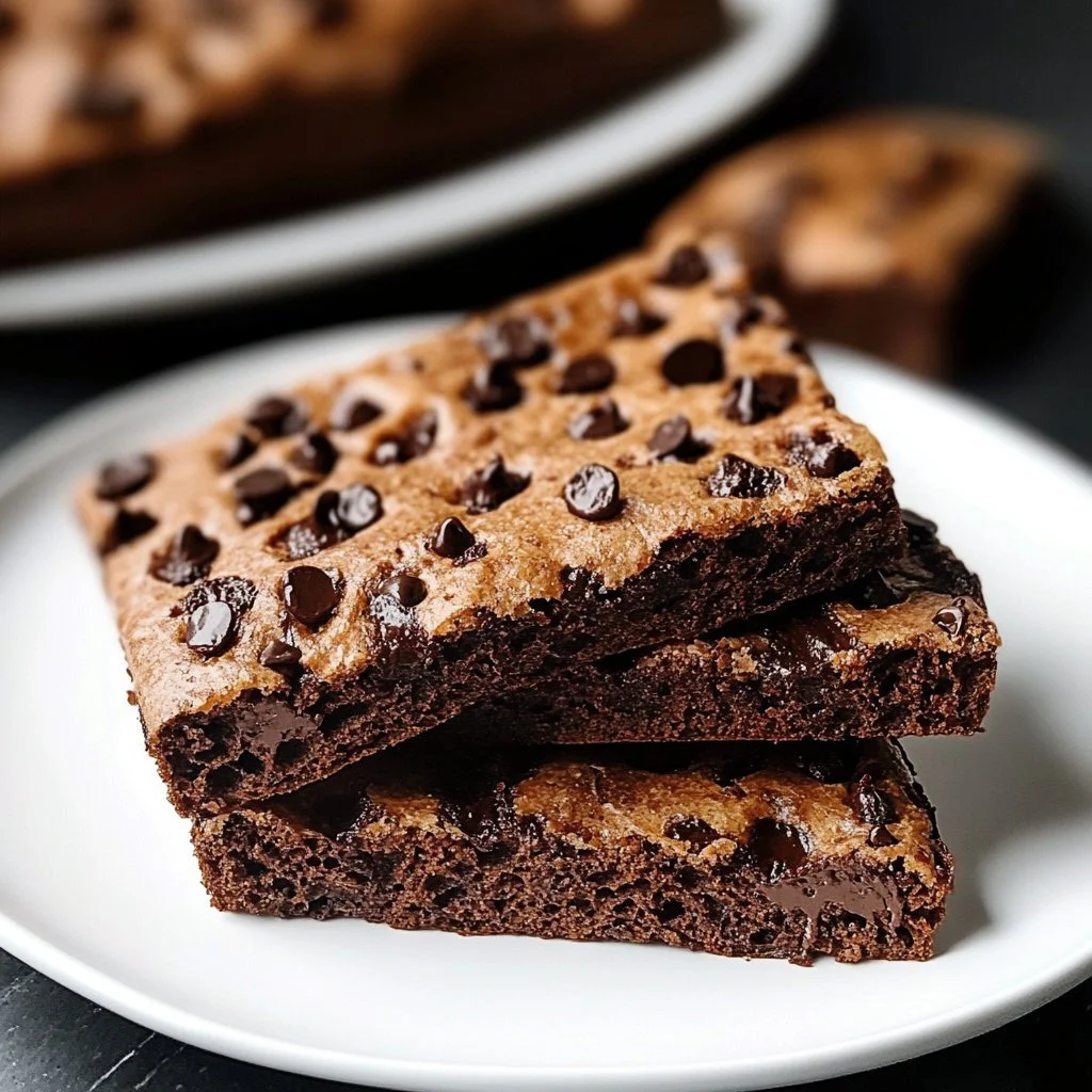 Freshly baked chocolate focaccia bread with chocolate chunks on a wooden table