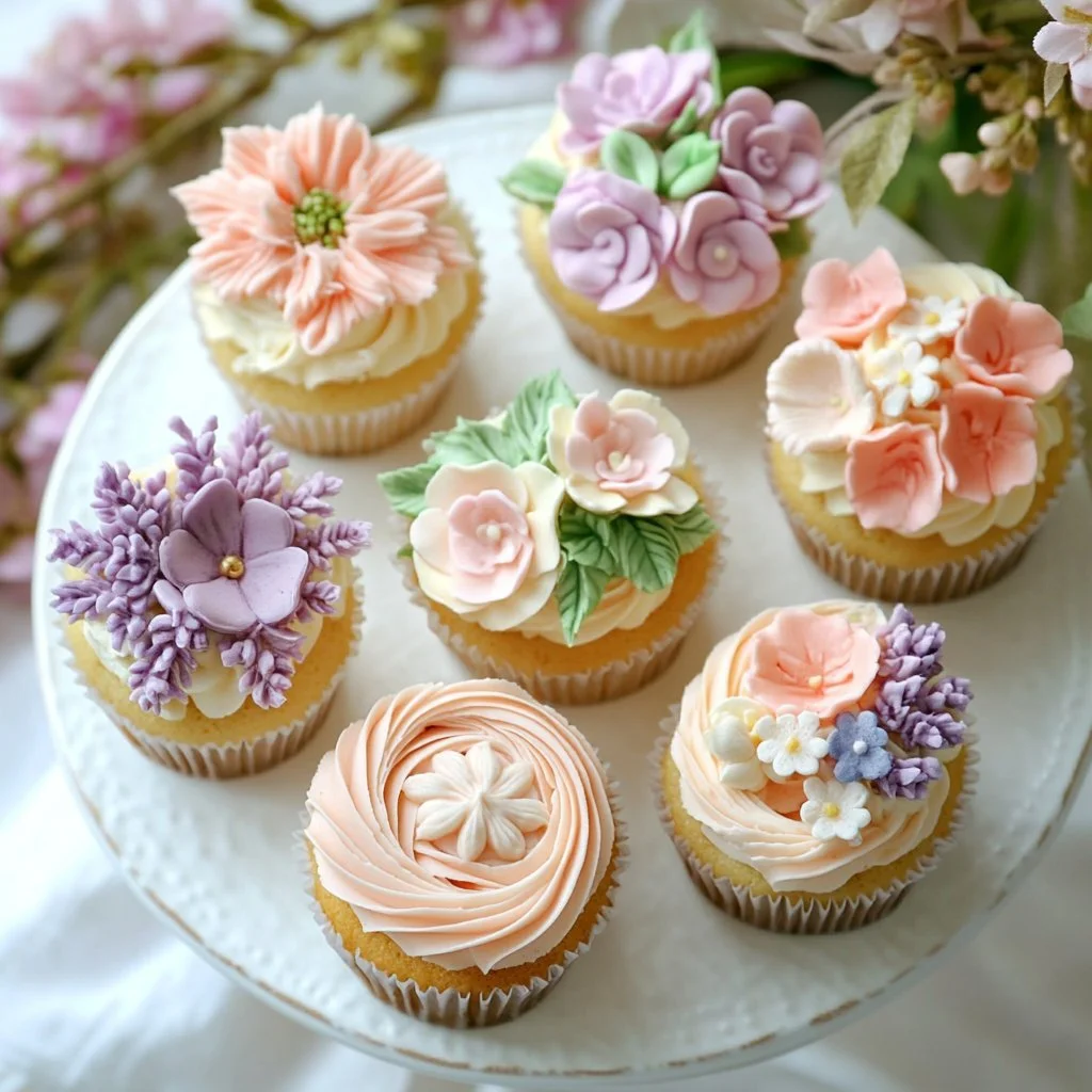 Delicious classic vanilla cupcakes with creamy frosting and sprinkles
