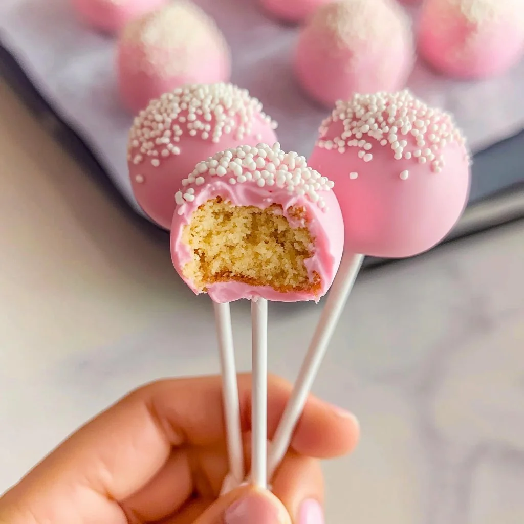 Delicious copycat birthday cake pops in vibrant colours on a festive table