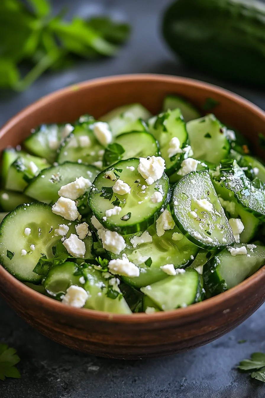 Cucumber Avocado Feta Salad