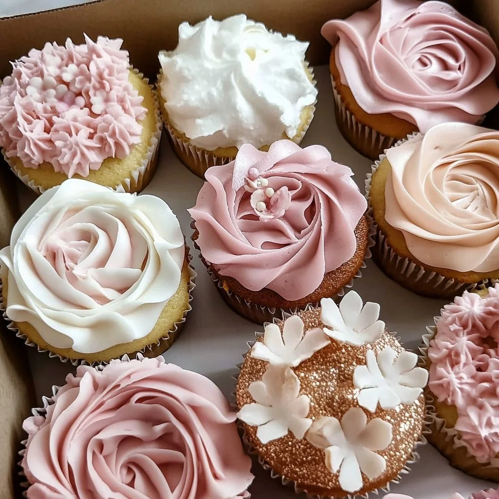 Delicious custom cupcakes for various occasions with unique designs.